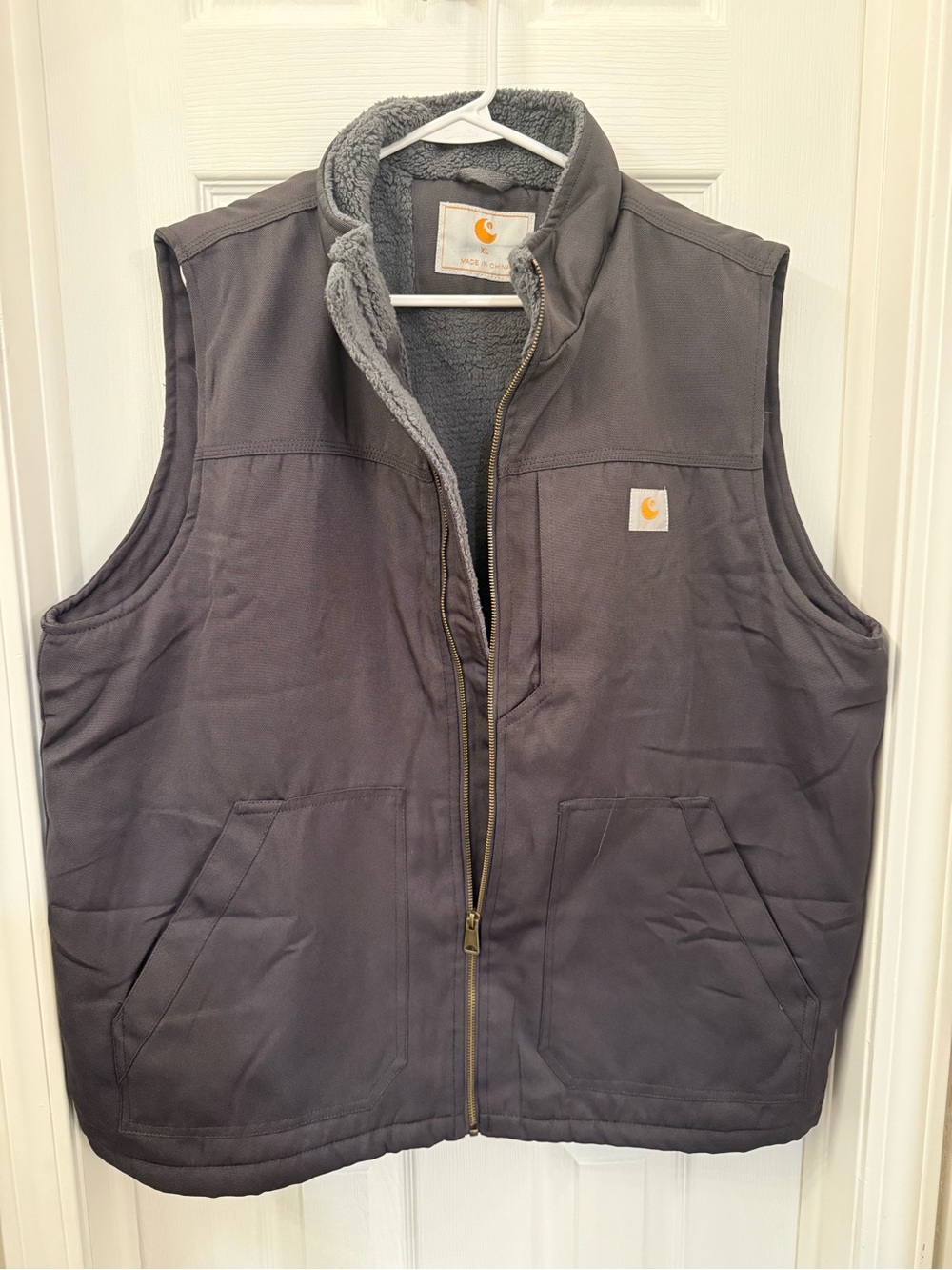 Carhartt Gray Sherpa-Lined Work Vest